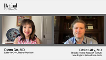 Diana Do, MD, and David Lally, MD, discuss treatment plans for geographic atrophy