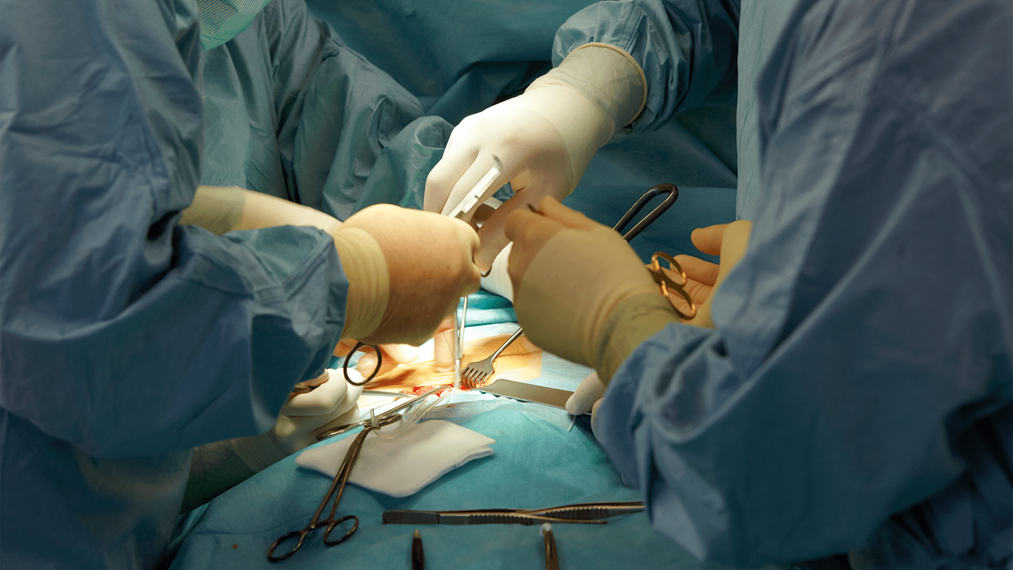Surgical team performing an operation.