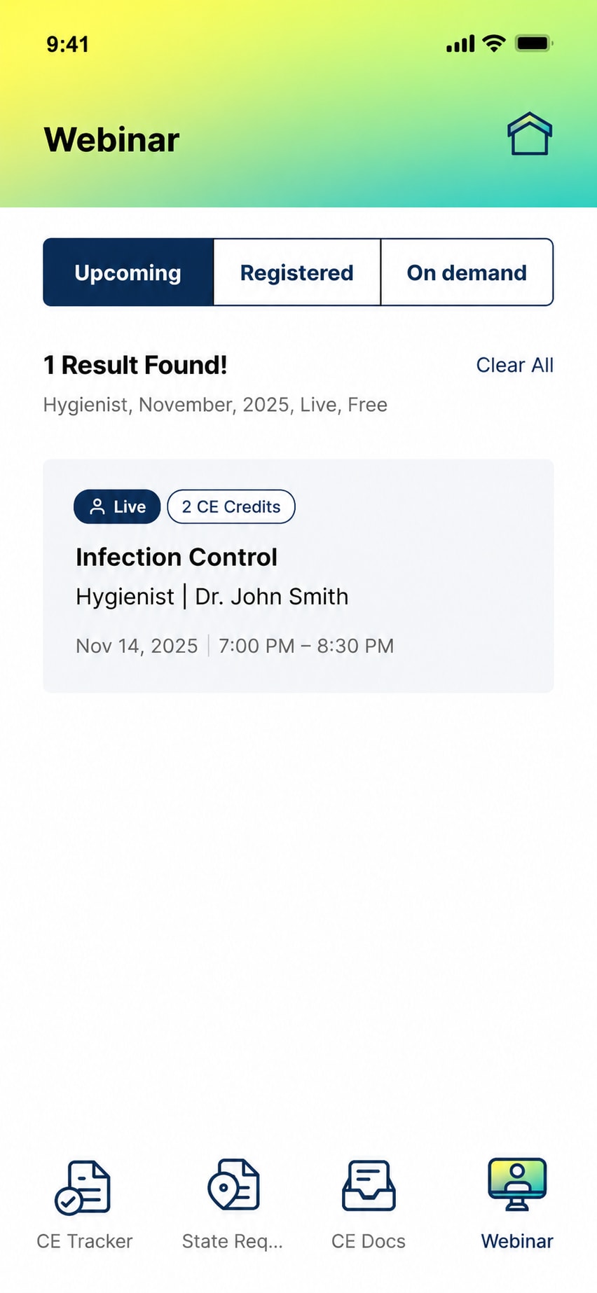 A webinar through Dental CE Manager