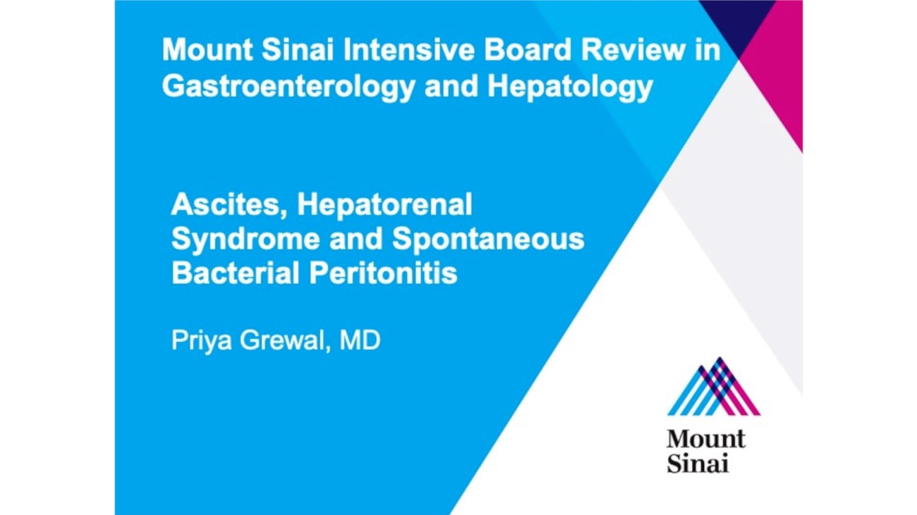 Ascites, Hepatorenal syndrome and Spontaneous Bacterial Peritonitis