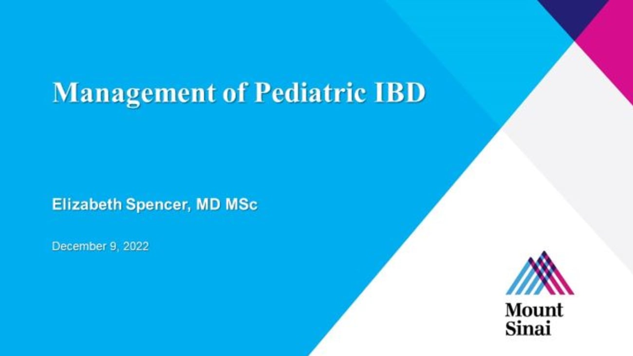 Management of Pediatric IBD 