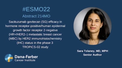 Sara Tolaney, MD Shares New Study Results in Breast Cancer