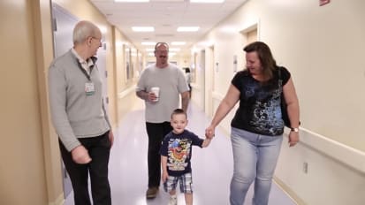 A NICU patient reunites with his former care team