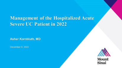 Management of the Hospitalized Acute Severe UC Patient in 2022