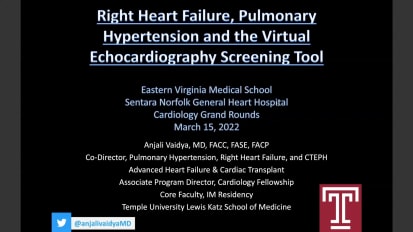 Right Heart Failure, Pulmonary Hypertension and the Virtual Echocardiography Screening Tool