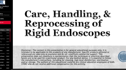 ACE Training - Care, Handling, & Reprocessing of Rigid Endoscopes