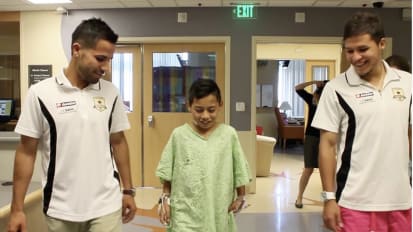 Soccer stars ‘assist’ an atrial septal defect recovery