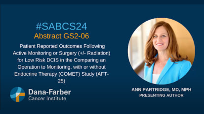 Ann Partridge, MD, MPH Presents PROs from the COMET Study