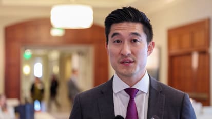 Surgeon presents anterior-approach hip replacement and patient-specific knee replacement