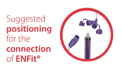 Suggested positioning for the connection of ENFit®