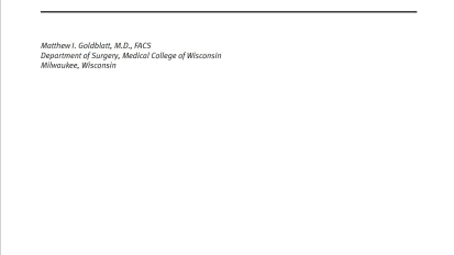 Virtual Case Study - Matthew Goldblatt, M.D., FACS: Visible tissue responsiveness: Metabolic and fibroblast activity during utilization of a bioabsorbable matrix in abdominal wall reconstruction