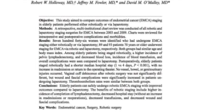 Perioperative Outcomes for Laparotomy Compared to Robotic Surgical Staging of Endometrial Cancer in the Elderly