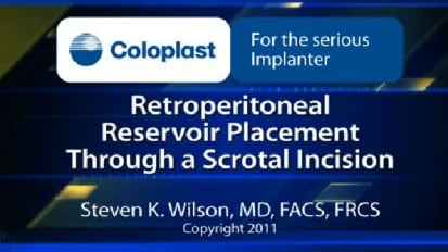 Retroperitoneal Reservoir Placement Through a Scrotal Incision