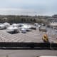 An aerial view of MUSC's drive-through respiratory specimen collection site.