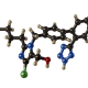 A molecular model of the ARB drug Losartan shows mostly black atoms connected to each other.