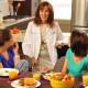 Angela Guarda discusses healthy approaches to food and social eating skills with patients.