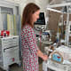 Dr. Julie Ross visits a baby's room in the MUSC Shawn Jenkins Children's Hospital. Photo by Carter Coyle