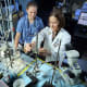 Jennifer Lawton, chief of Johns Hopkins’ Division of Cardiac Surgery at work in her lab with former postdoctoral fellow Kathleen Clement.