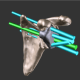 A 3D illustration shows the path of screws in the shoulder joint in a reverse total shoulder arthroplasty.