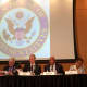 Left to right: Glenn Grothman (R-WI), Trey Gowdy (R-SC), Elijah Cummings (D-MD) and Eleanor Holmes Norton (D-DC) and other members of the U.S. House Committee on Oversight and Government Reform traveled to Baltimore for a hearing about the opioid crisis at The Johns Hopkins Hospital.