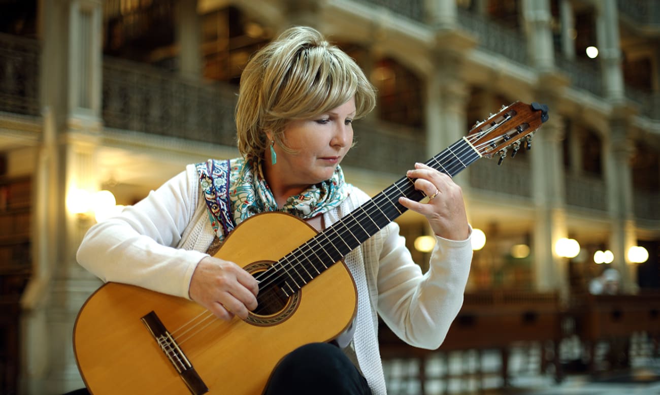 Serap Bastepe-Gray, co-founder of the Center for Music and Medicine, says the guitar has potential to be a therapeutic tool in community and clinical settings.