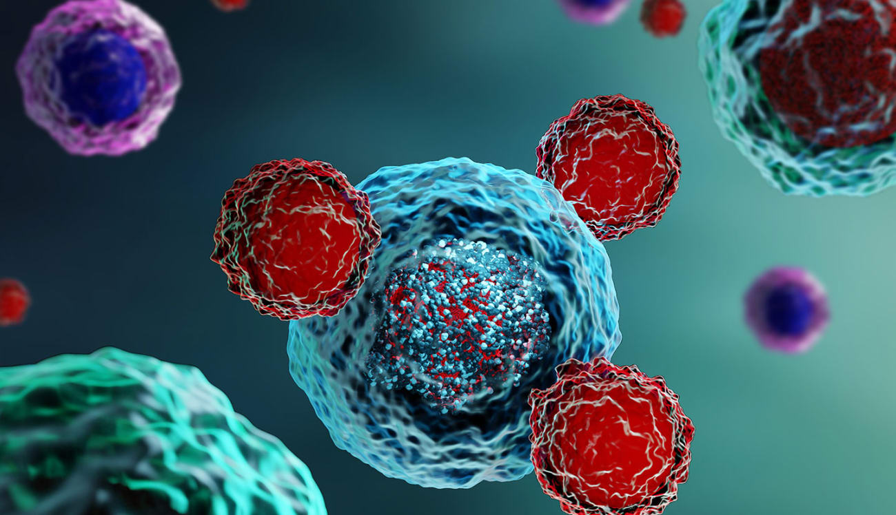 T-Cell Attacking Cancer Cells