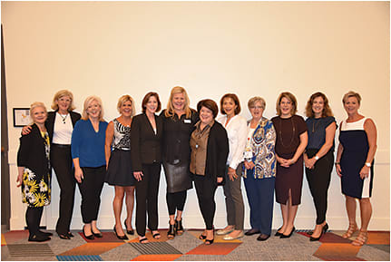 The Optical Women’s Association’s (OWA's) 2017-2018 Board of Directors, from left to right: Pamela Capaldi, Jean Sabre, Laura Dorris, Lorie L. Lippiatt, O.D., Maureen Cavanagh, Tiara Claxton, Deborah Myres, Lorinda Frabroni, Janet L. Johnson, Sue Downes, Robyn Crimmins, and Debra Bulken