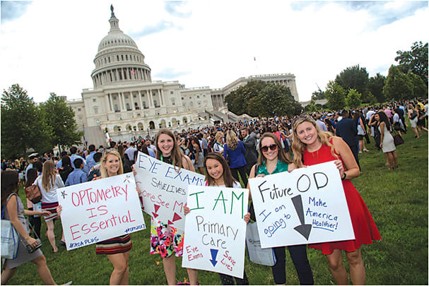 Students and new doctors rally on Capitol Hill as part of the AOA+ experience