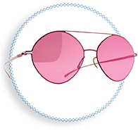 MYKITA + Maison Martin Margiela style MMESSE008 offers a souped-up double bar that is anything but your father’s sunglasses, with a metallic finish and pop pink coloring adding even more style to the quotient.