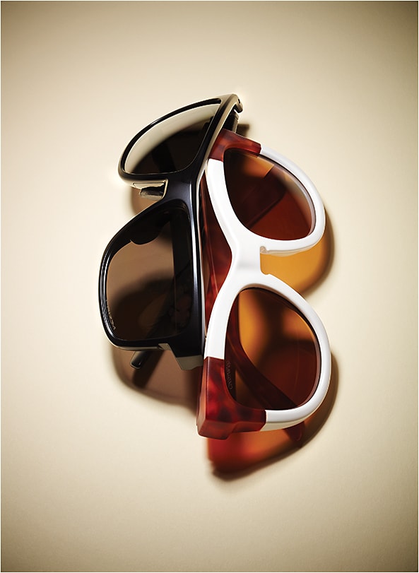 ACTIVELY ENGAGED
From left: Oakley Cross-Range from Luxottica in matte black with PRIZM black polarized lenses. Smith Sidney from Safilo in white honey tortoise block with ChromaPop polarized lenses.