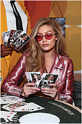 MODEL EYEWEAR 
American model Gigi Hadid recently celebrated the Gigi Hadid for Vogue Eyewear collection from Luxottica at a launch party in New York City. The event also kicked off the second chapter of the #ShowYourVogue campaign shot by Mert Alas and Marcus Piggott. Credit: Getty Images
