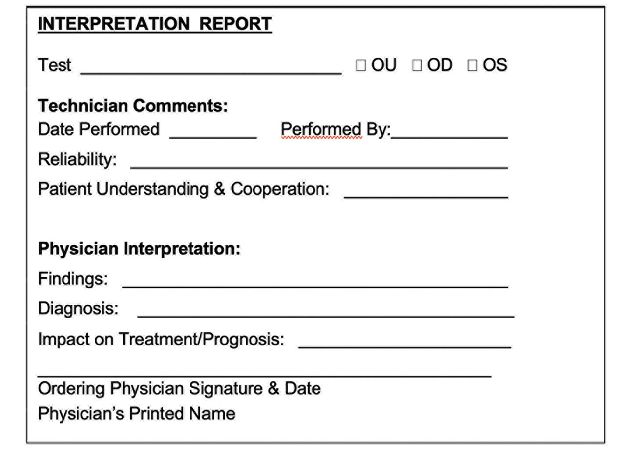 Figure. Interpretation report for diagnostic tests