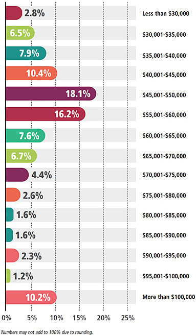 Figure 9. Gross annual income as reported by respondents.