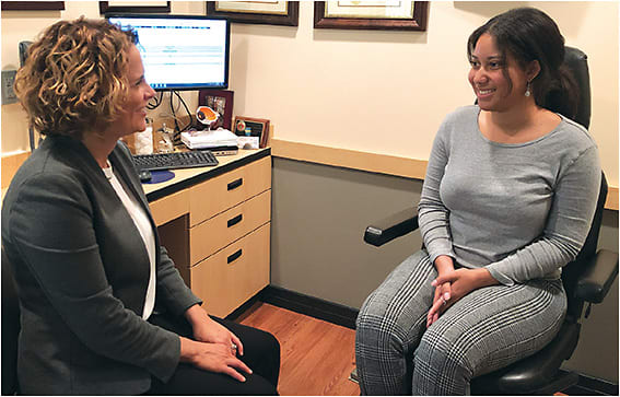 Dr. Gustafson discusses what to expect for contact lens fitting. 
Photo courtesy of Dr. Britt Gustafson