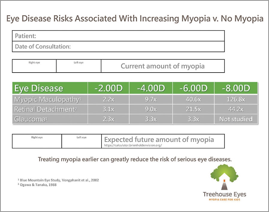 Example of the eye health risk chart. 
Image courtesy of Treehouse Eyes