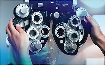 Visible Bliss is an example of a phoropter shield.Photo courtesy of ABB Optical.