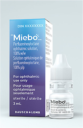Miebo reduces tear evaporation.Photo courtesy of Bausch + Lomb
