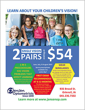 An example patient handout from Jensen Optometrists, PLLC.