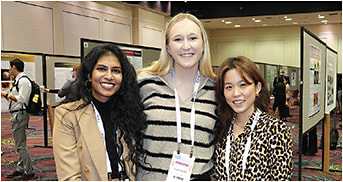Clinical Case Report/Series (Optometry resident first author) winners: (left to right) Sabari Arcot, Lauren Zabaleta, and Hannah Yoon.