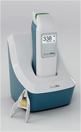 The ScoutPro Osmolarity System identifies hyperosmolarity in the tears. IMAGE COURTESY OF TRUKERA MEDICAL