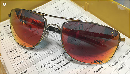 2 The custom red sunwear that caught Nick Foles’ eye.