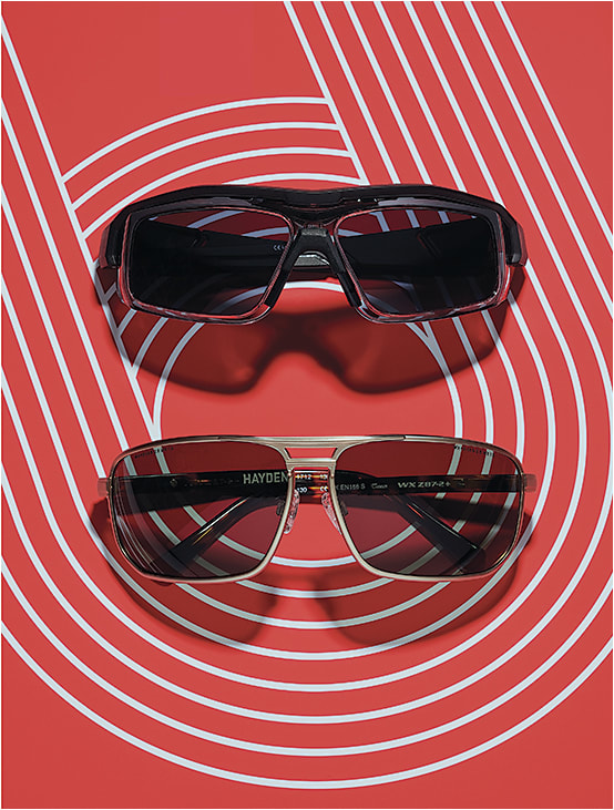 GO THE DISTANCE (From top):
Leader style Sunforger from Hilco Vision ups the ante with a sporty wrap look to provide protection from peripheral sunlight, wind, and dust. 
Wiley X style Hayden offers a posh silhouette in metal, highlighted by acetate-coated temples and spring-loaded hinges for a custom fit.
