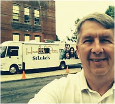 Dr. Hillman volunteers on the Vision Van for a local hospital, St. Luke’s.