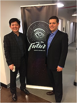 Yaopeng Zhou (left) and Marc Albanese of Smart Vision Labs host an open house