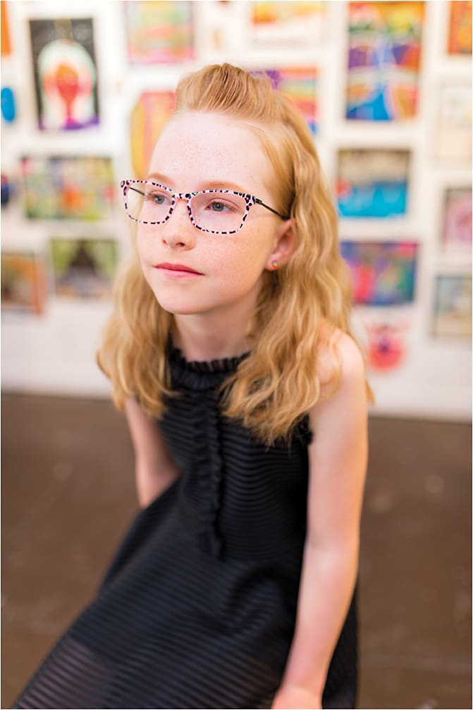 WILD CHILD On Isabella: The Betsey Johnson Tee Hee from ImageWear in pink leopard rounds up on-trend styling in a perfectly wearable acetate silhouette with stainless steel temples.