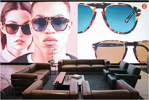 2 The “storefront” lobby hosts a massive LED wall installation that plays branded campaign images 24/7—it can be spotted from the street day and night.