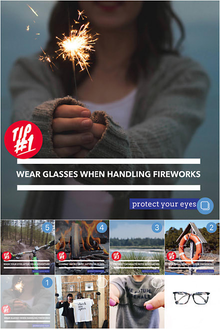 For Instagram, select the multiple-photo option (far right post option as highlighted here) and select all five tips in the order of how you want them to appear. Just add your caption + hashtag.