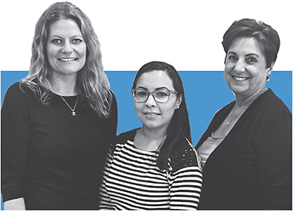 From left to right: Gloria Lopez, Ashley Samuels, and Lorie White, all of Complete Family Vision Care Optometry.
