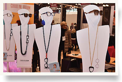 Eyewear and accessories on display at Vision Expo East