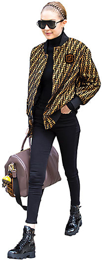 SLEEK + CHIC 
Model Gigi Hadid sports Fendi’s Ribbons&amp;Pearls sunglasses from Safilo, style FF0296/S, while in New York City. 
Credit: Getty Images